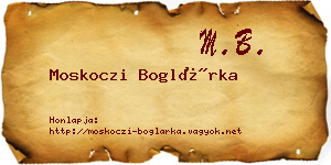 Moskoczi Boglárka névjegykártya